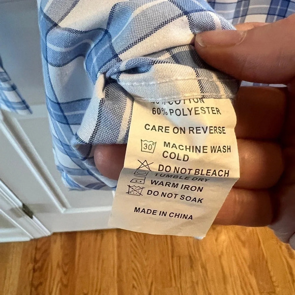 Double Pump Sz M Blue & White Plaid Western Button up NWT Timeless Smart Shirt - Picture 9 of 16